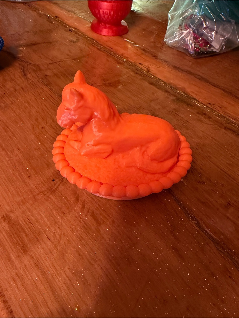 Orange pony on a nest 3 d printed opensTrinket Dish